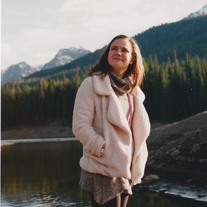 White faux fur jacket